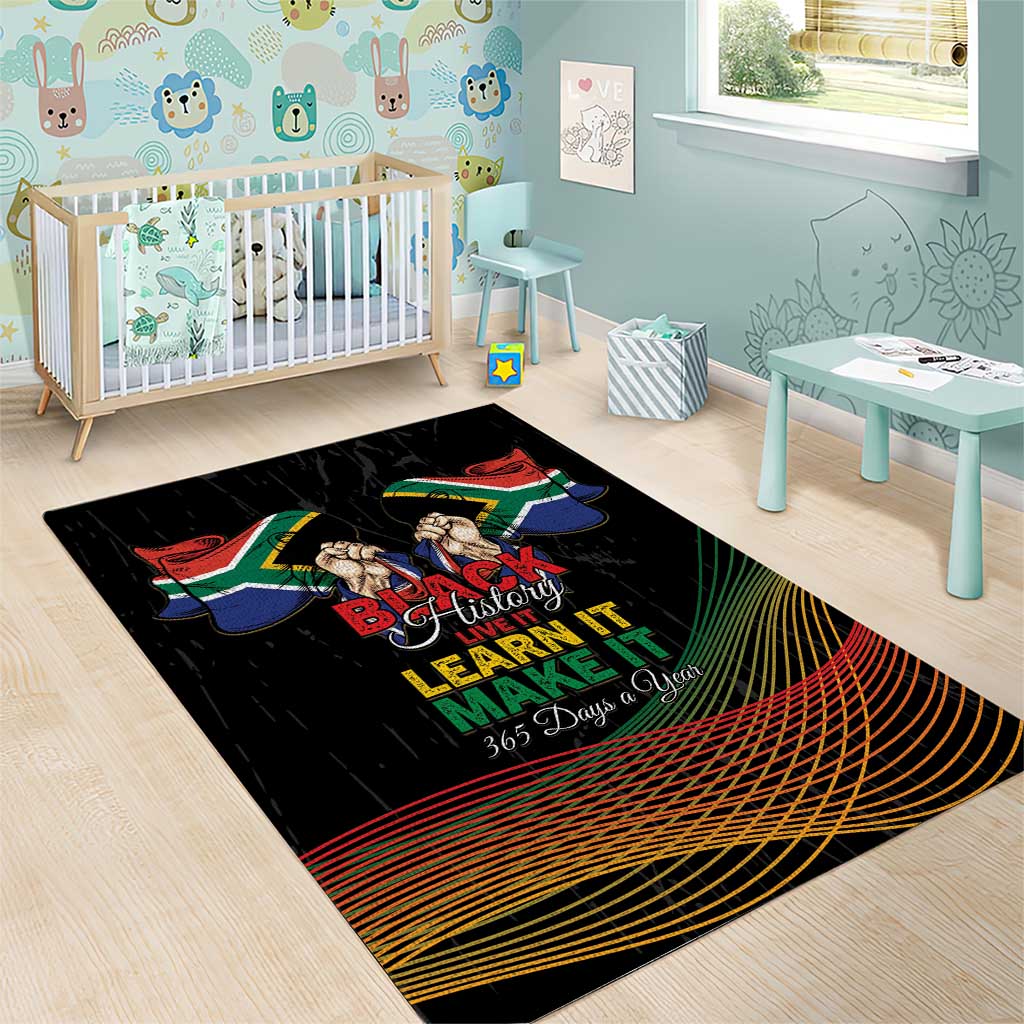 South Africa Black History Month Area Rug Live It Learn It Make It - African Pride
