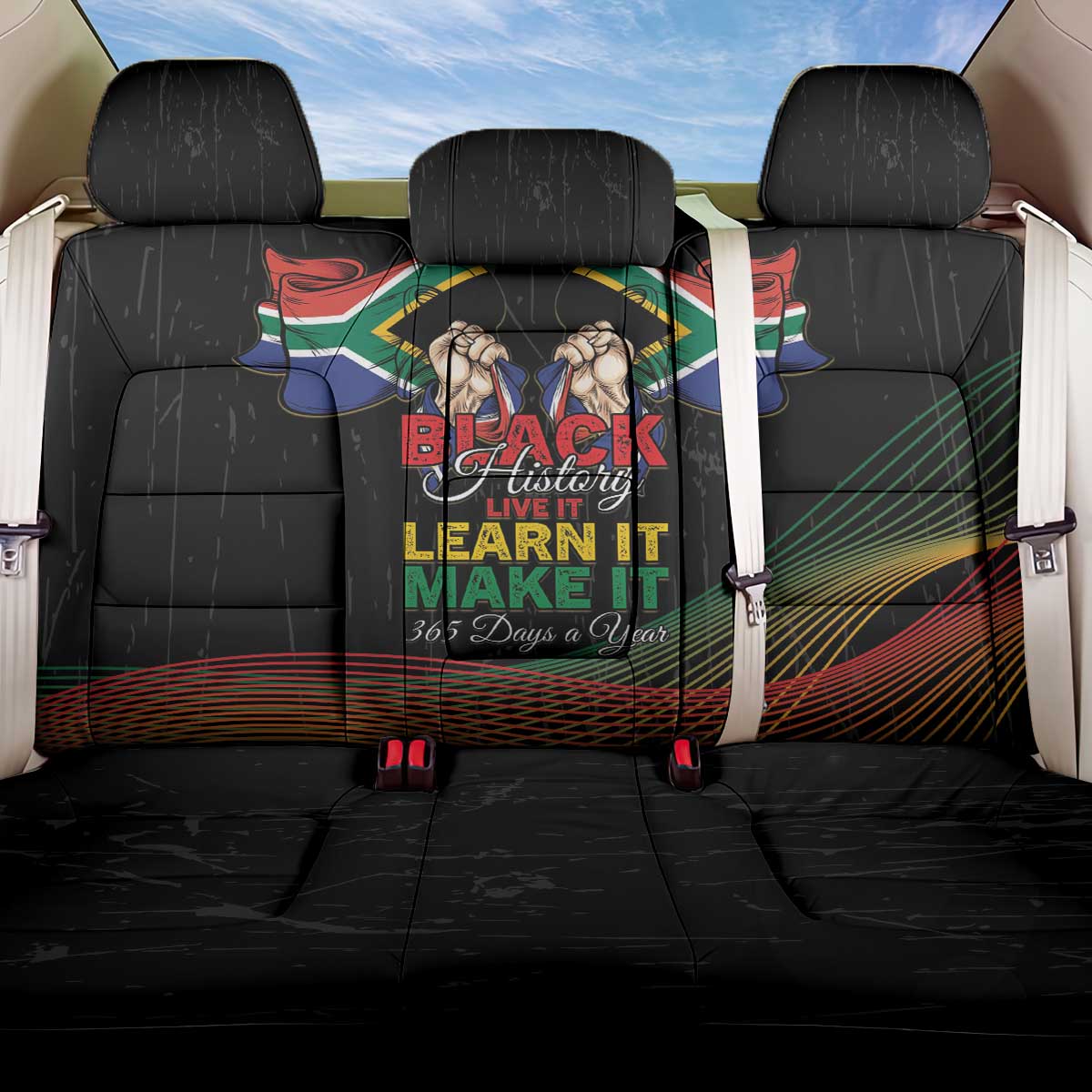 South Africa Black History Month Back Car Seat Cover Live It Learn It Make It - African Pride