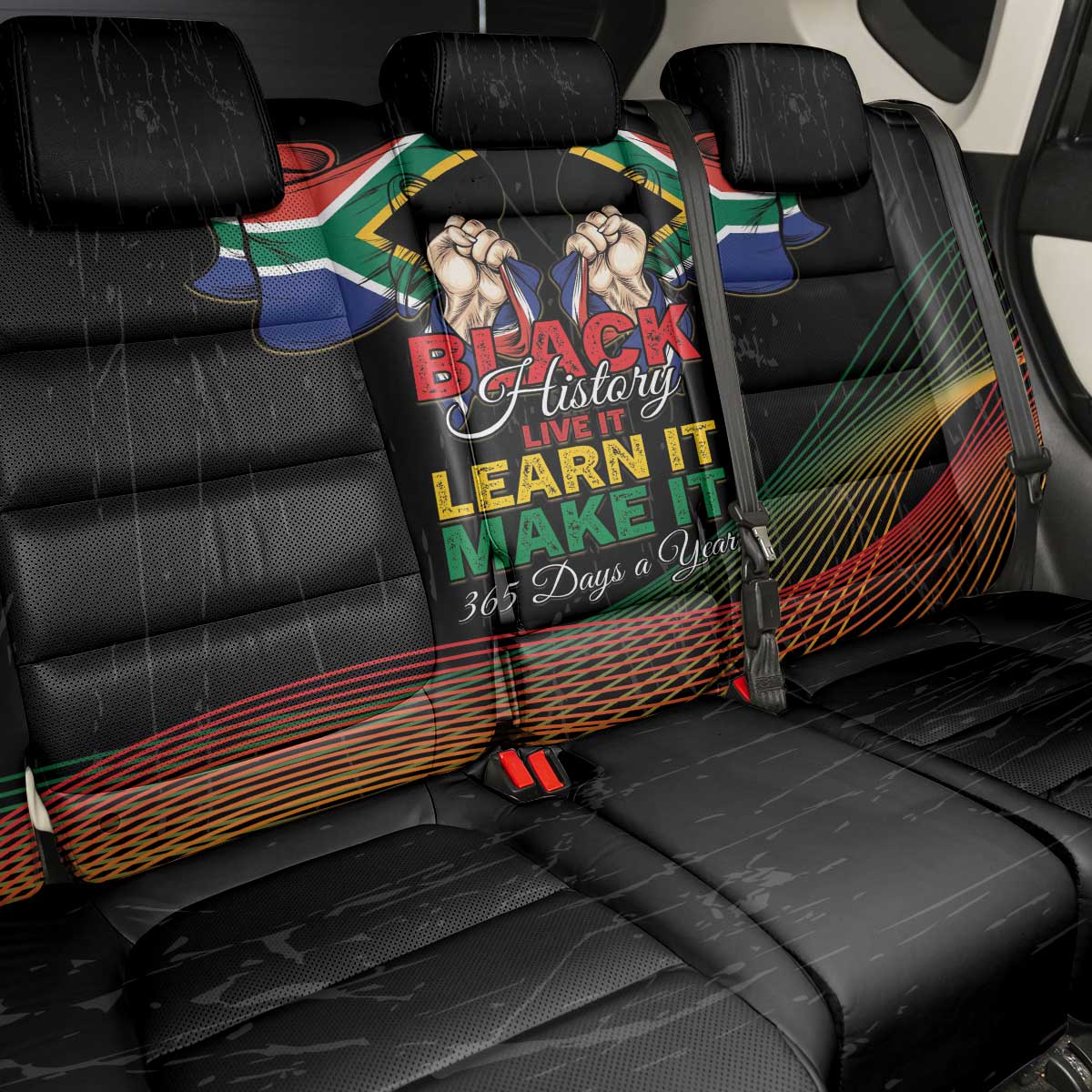 South Africa Black History Month Back Car Seat Cover Live It Learn It Make It - African Pride
