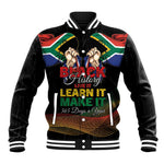 Personalized South Africa Black History Month Baseball Jacket Live It Learn It Make It - African Pride