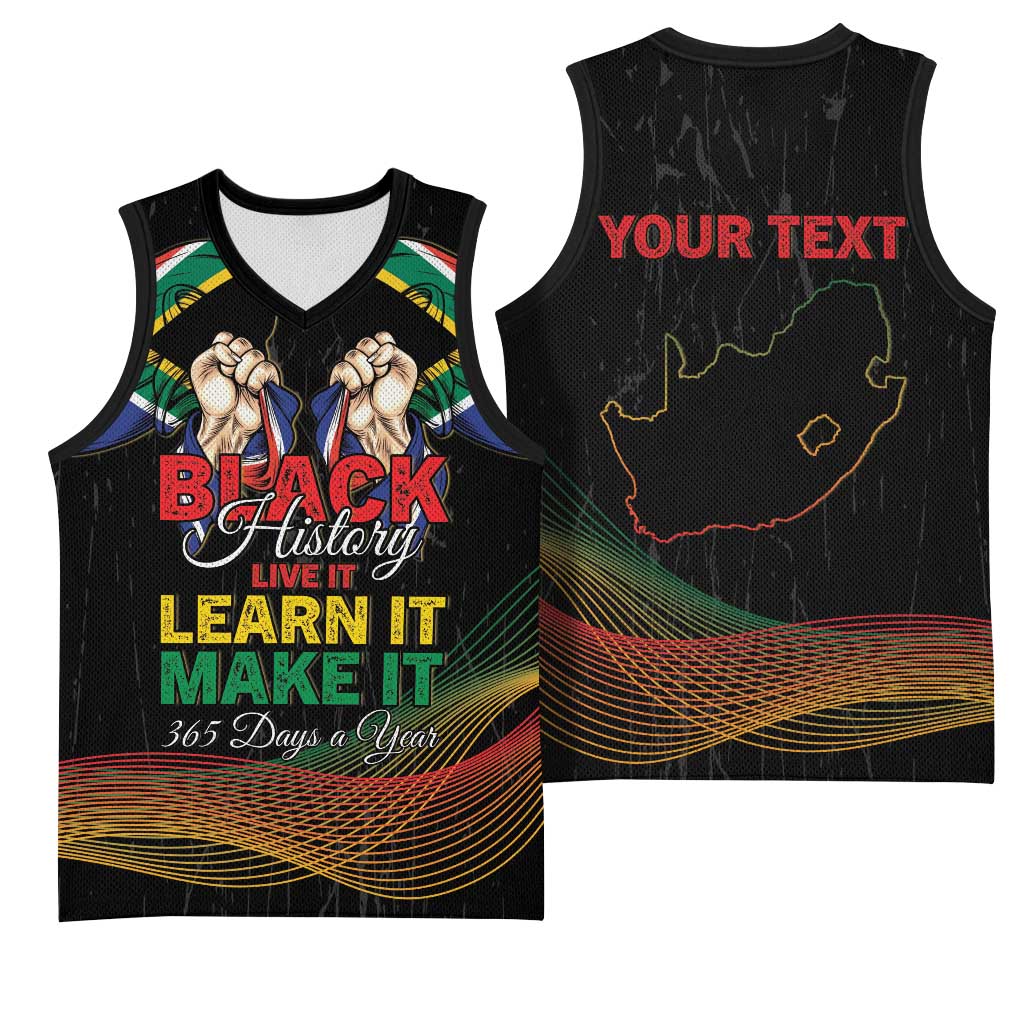 Personalized South Africa Black History Month Basketball Jersey Live It Learn It Make It - African Pride