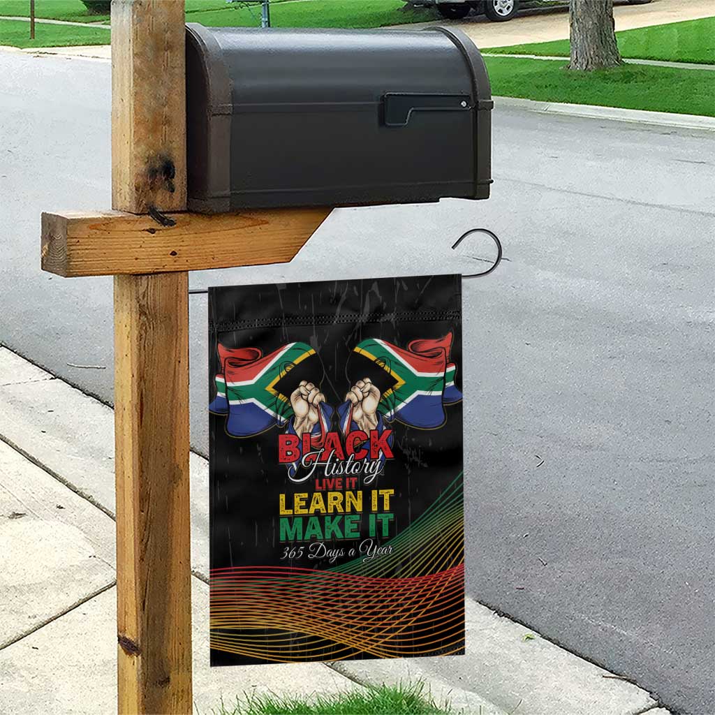 South Africa Black History Month Garden Flag Live It Learn It Make It - African Pride