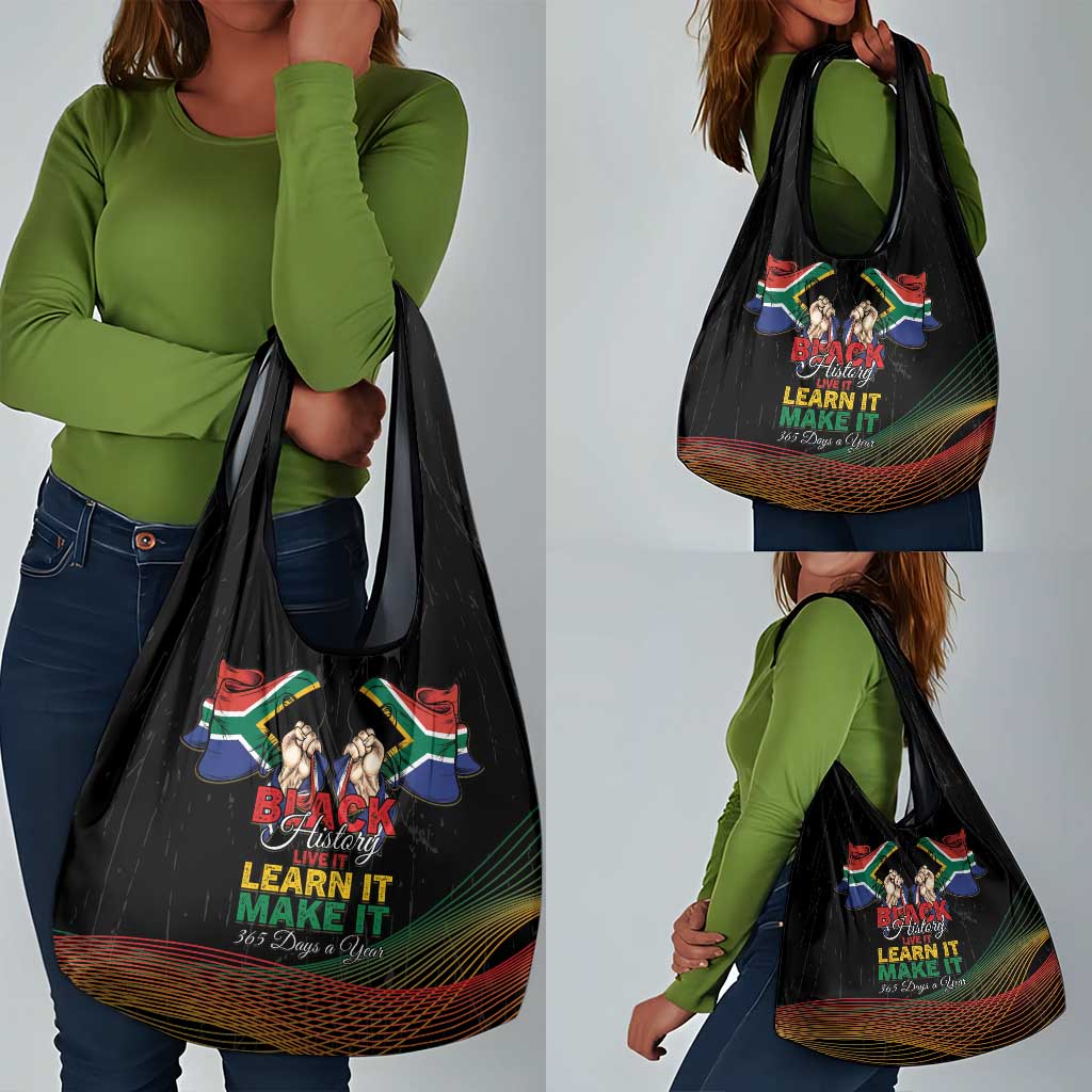 South Africa Black History Month Grocery Bag Live It Learn It Make It - African Pride