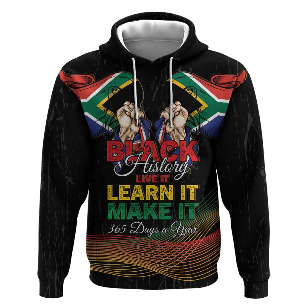 Personalized South Africa Black History Month Hoodie Live It Learn It Make It - African Pride