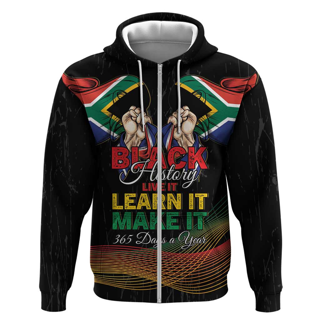 Personalized South Africa Black History Month Hoodie Live It Learn It Make It - African Pride