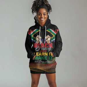 Personalized South Africa Black History Month Hoodie Dress Live It Learn It Make It - African Pride