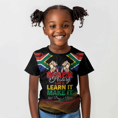Personalized South Africa Black History Month Kid T shirt Live It Learn It Make It - African Pride