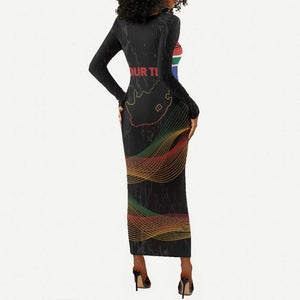 Personalized South Africa Black History Month Long Sleeve Bodycon Dress Live It Learn It Make It - African Pride