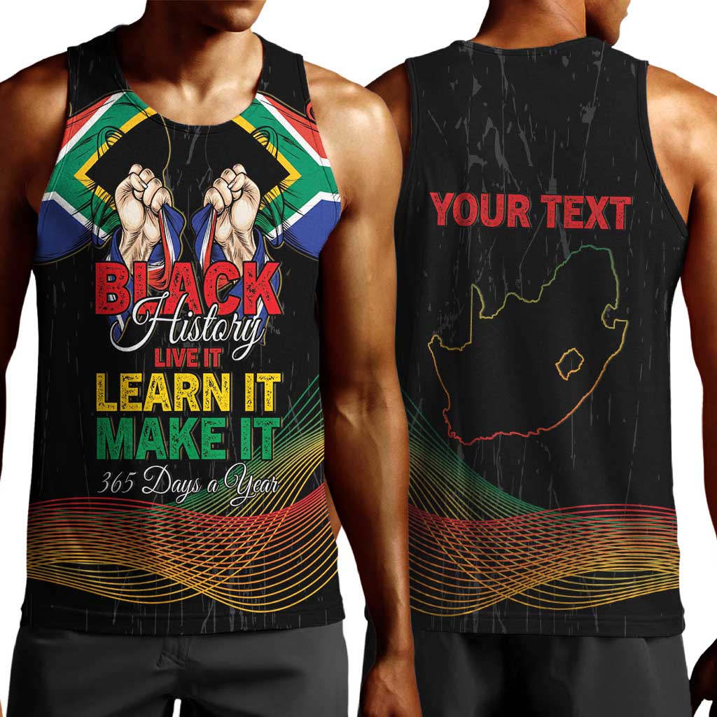 Personalized South Africa Black History Month Men Tank Top Live It Learn It Make It - African Pride
