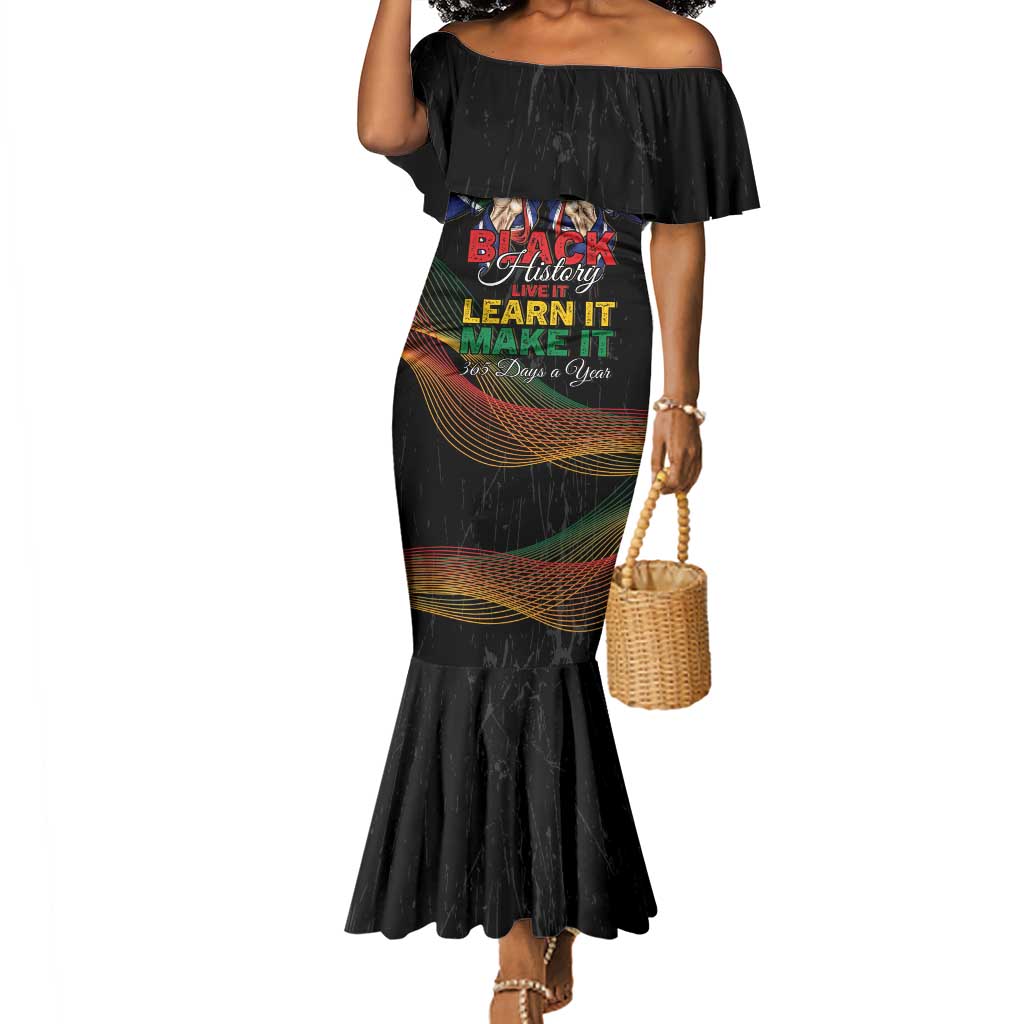 Personalized South Africa Black History Month Mermaid Dress Live It Learn It Make It - African Pride