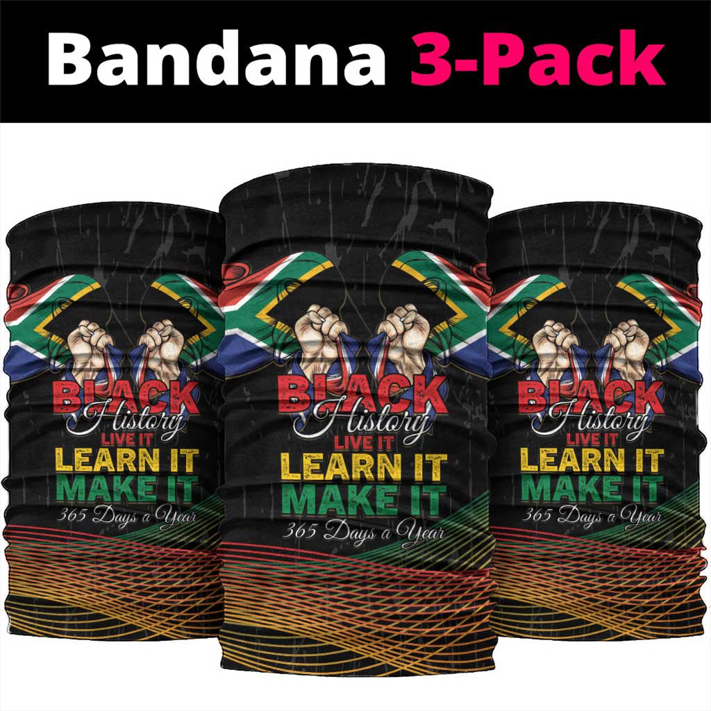 South Africa Black History Month Neck Gaiter Live It Learn It Make It - African Pride