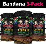 South Africa Black History Month Neck Gaiter Live It Learn It Make It - African Pride