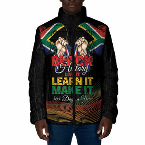 Personalized South Africa Black History Month Padded Jacket Live It Learn It Make It - African Pride