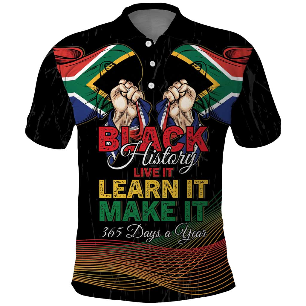Personalized South Africa Black History Month Polo Shirt Live It Learn It Make It - African Pride