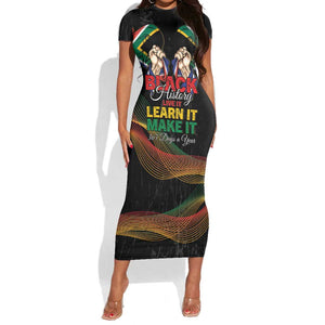 Personalized South Africa Black History Month Short Sleeve Bodycon Dress Live It Learn It Make It - African Pride
