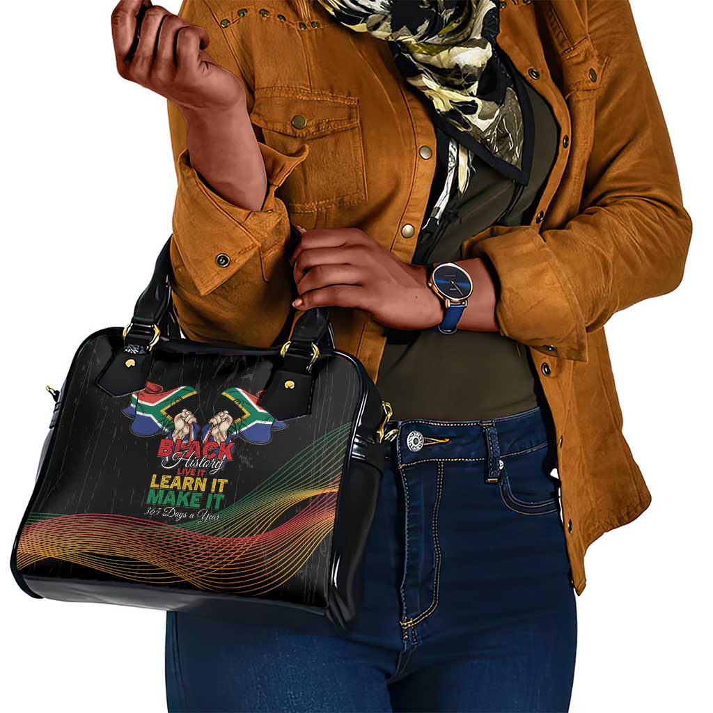 South Africa Black History Month Shoulder Handbag Live It Learn It Make It - African Pride