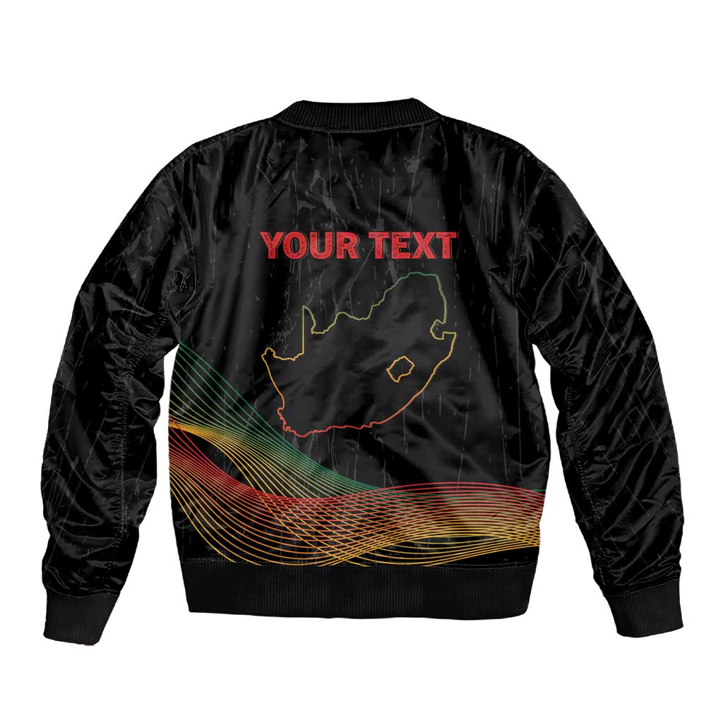 Personalized South Africa Black History Month Sleeve Zip Bomber Jacket Live It Learn It Make It - African Pride