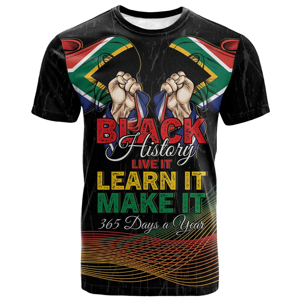 Personalized South Africa Black History Month T shirt Live It Learn It Make It - African Pride
