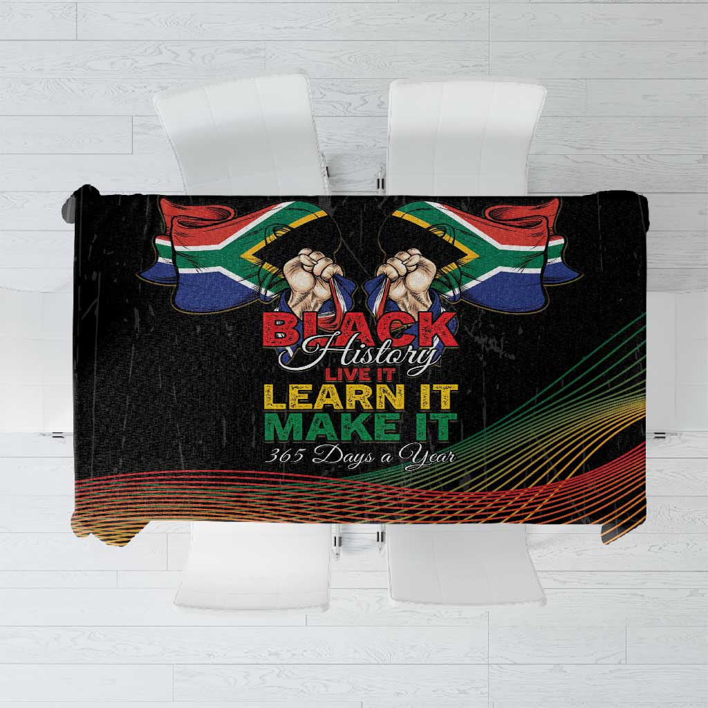 South Africa Black History Month Tablecloth Live It Learn It Make It - African Pride
