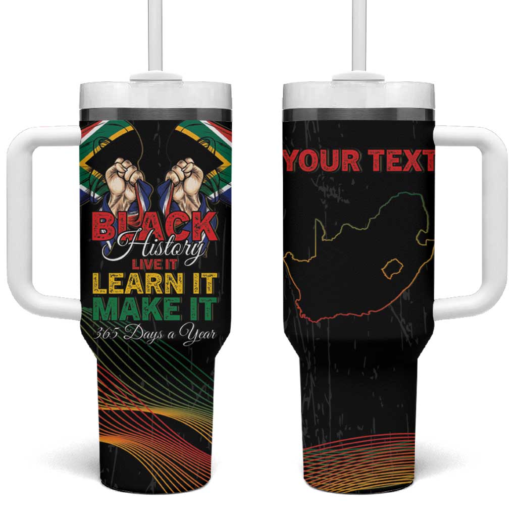 Personalized South Africa Black History Month Tumbler With Handle Live It Learn It Make It - African Pride