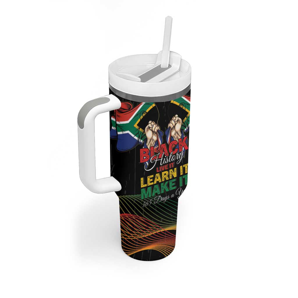 Personalized South Africa Black History Month Tumbler With Handle Live It Learn It Make It - African Pride
