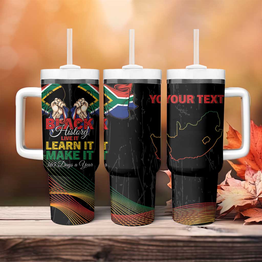 Personalized South Africa Black History Month Tumbler With Handle Live It Learn It Make It - African Pride