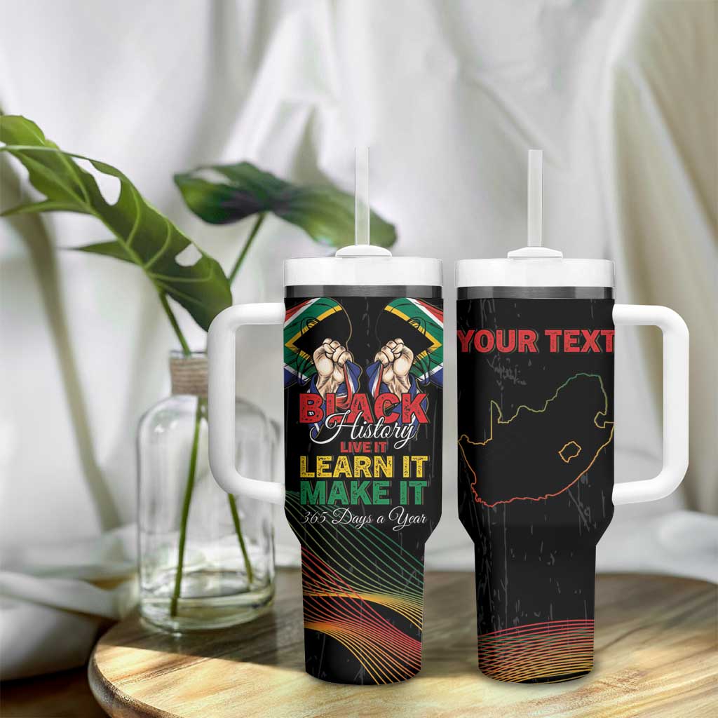 Personalized South Africa Black History Month Tumbler With Handle Live It Learn It Make It - African Pride