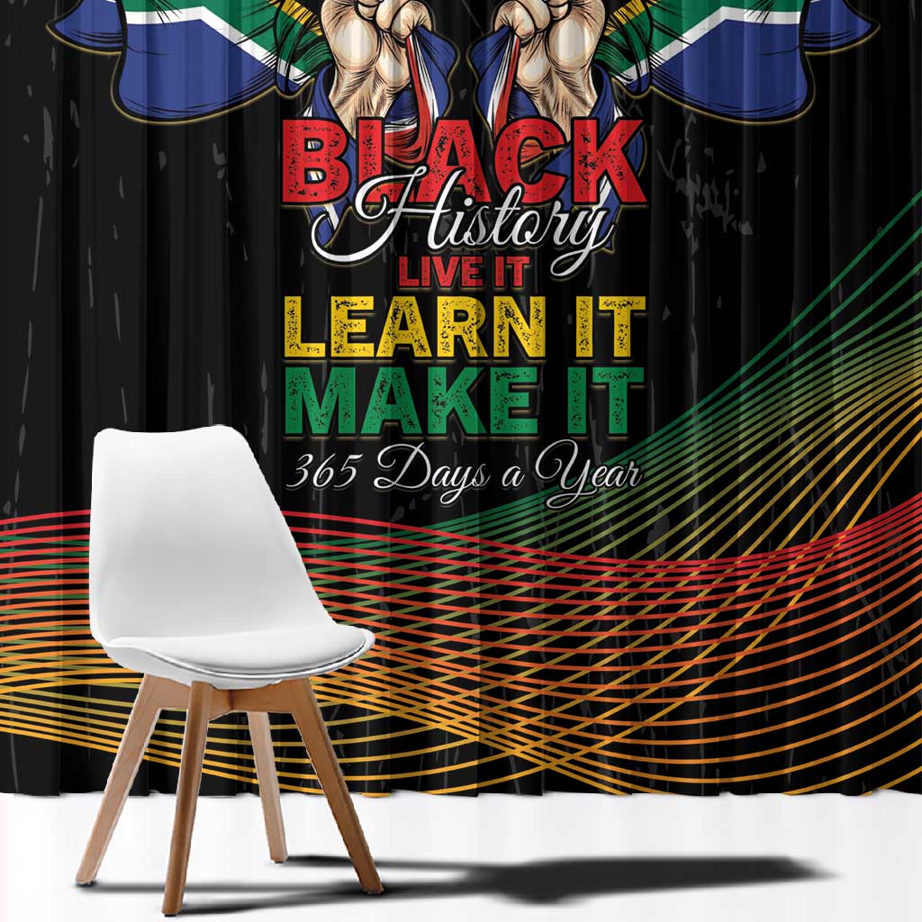 South Africa Black History Month Window Curtain Live It Learn It Make It - African Pride