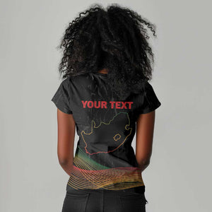 Personalized South Africa Black History Month Women V-Neck T-Shirt Live It Learn It Make It - African Pride