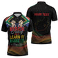Personalized South Africa Black History Month Zipper Polo Shirt Live It Learn It Make It - African Pride