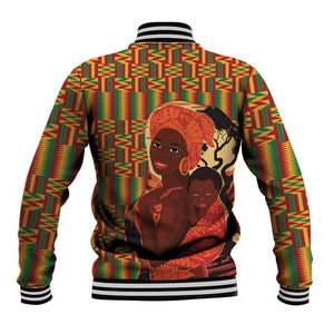 African Happy Mother's Day Baseball Jacket Black Mothers Kente Pattern