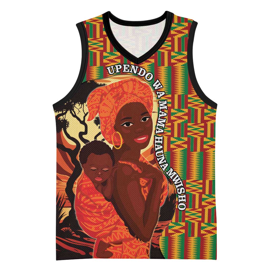 African Happy Mother's Day Basketball Jersey Black Mothers Kente Pattern - African Pride