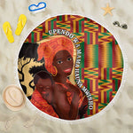 African Happy Mother's Day Beach Blanket Black Mothers Kente Pattern