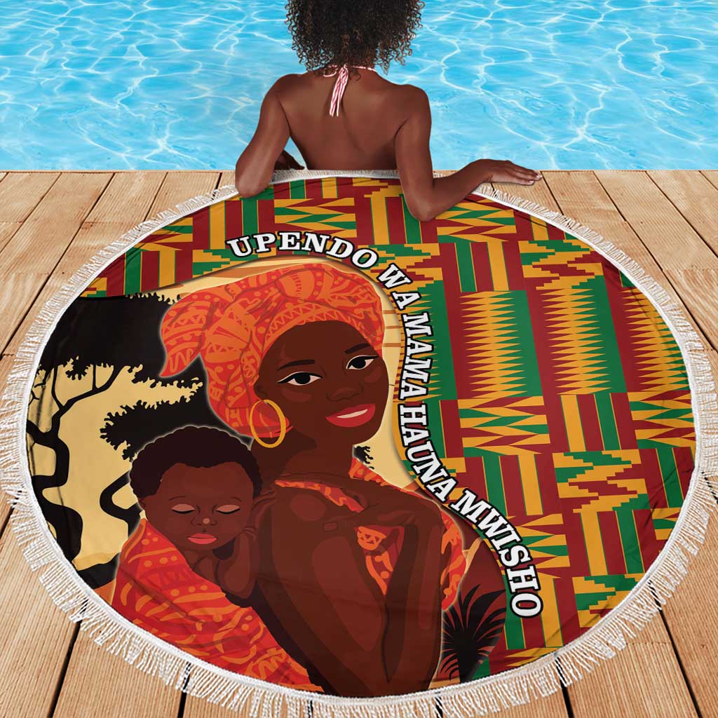 African Happy Mother's Day Beach Blanket Black Mothers Kente Pattern