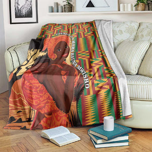 African Happy Mother's Day Blanket Black Mothers Kente Pattern