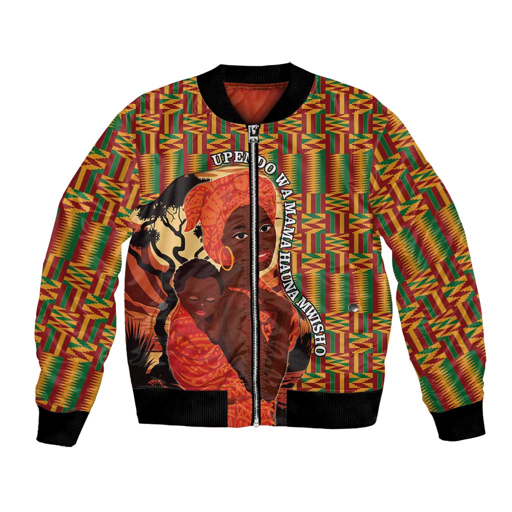African Happy Mother's Day Bomber Jacket Black Mothers Kente Pattern