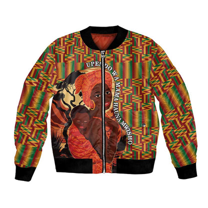 African Happy Mother's Day Bomber Jacket Black Mothers Kente Pattern