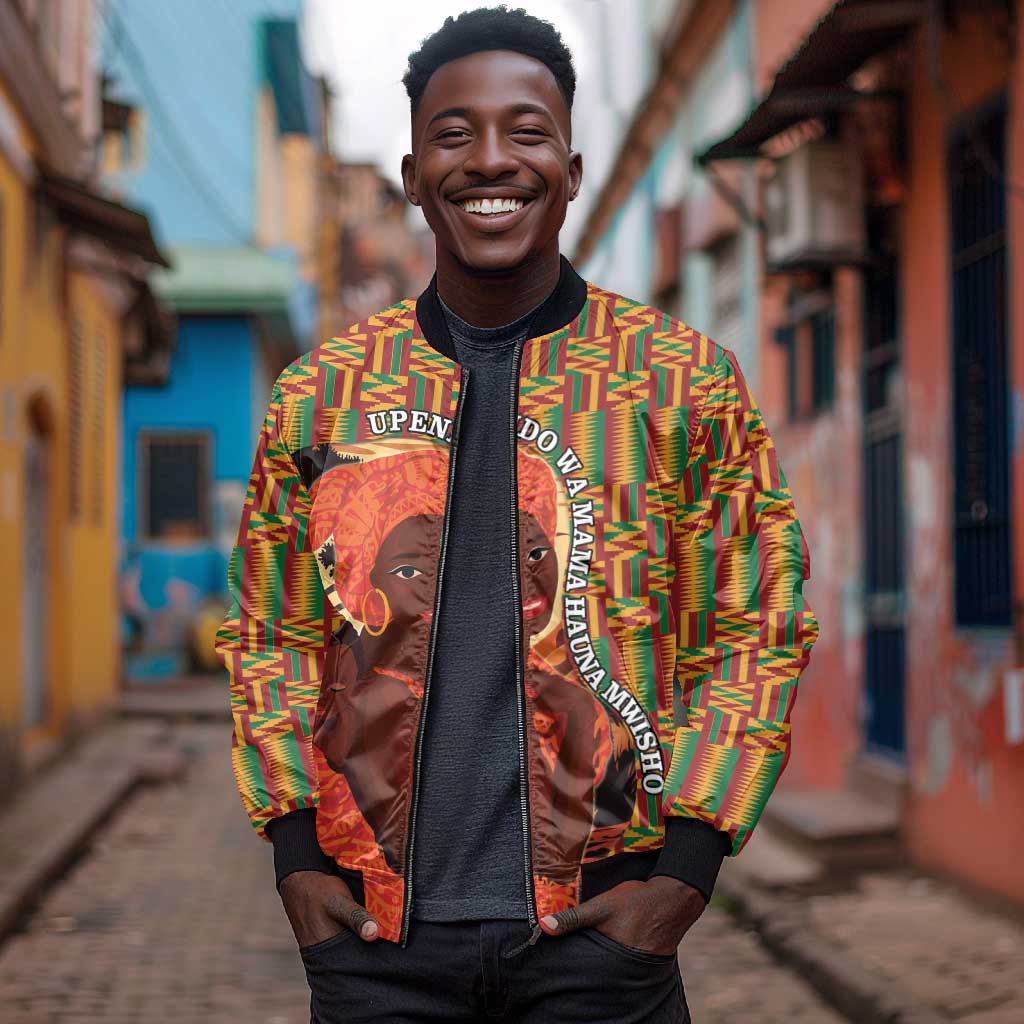 African Happy Mother's Day Bomber Jacket Black Mothers Kente Pattern