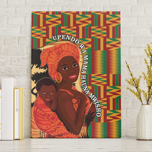 African Happy Mother's Day Canvas Wall Art Black Mothers Kente Pattern