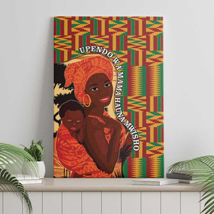 African Happy Mother's Day Canvas Wall Art Black Mothers Kente Pattern