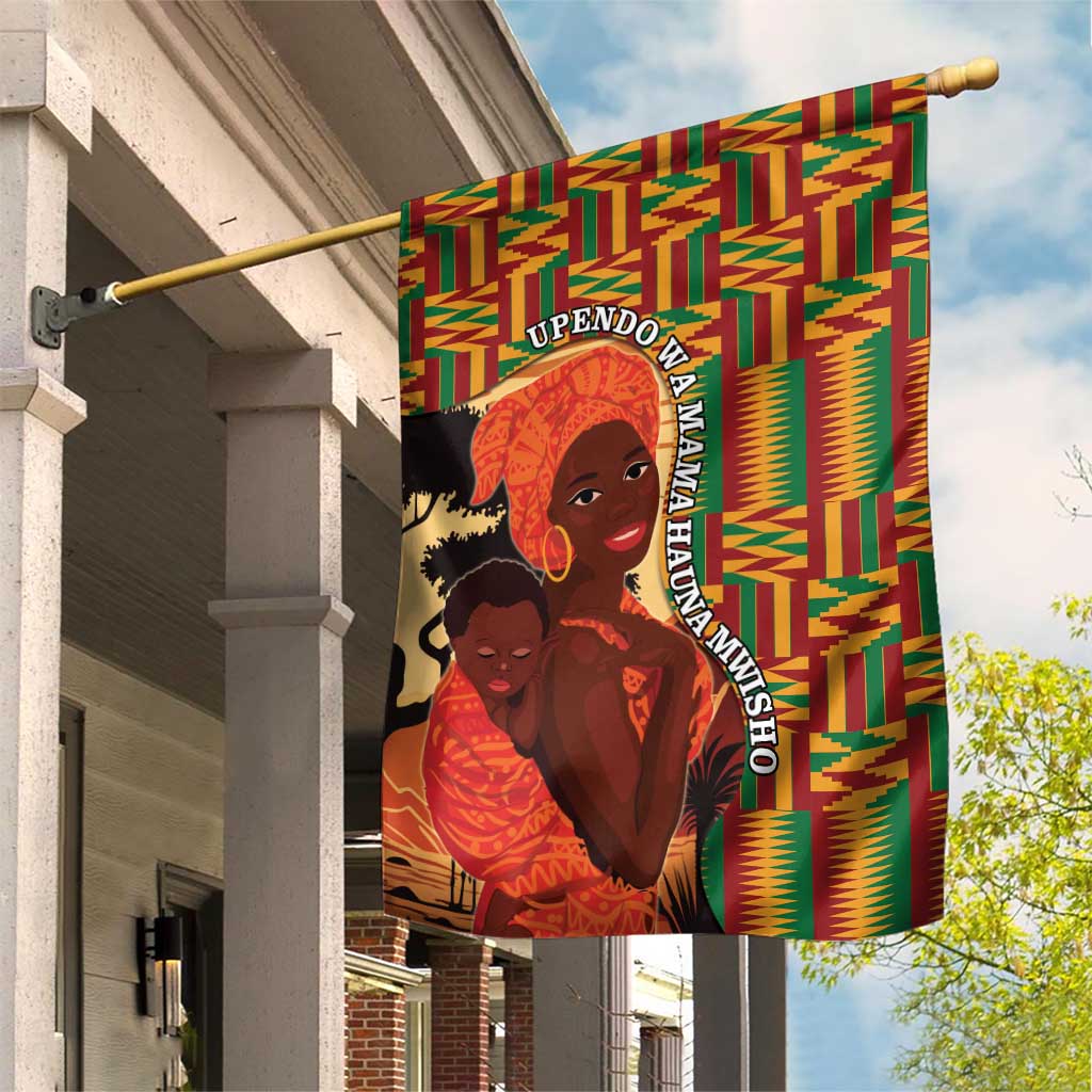African Happy Mother's Day Garden Flag Black Mothers Kente Pattern