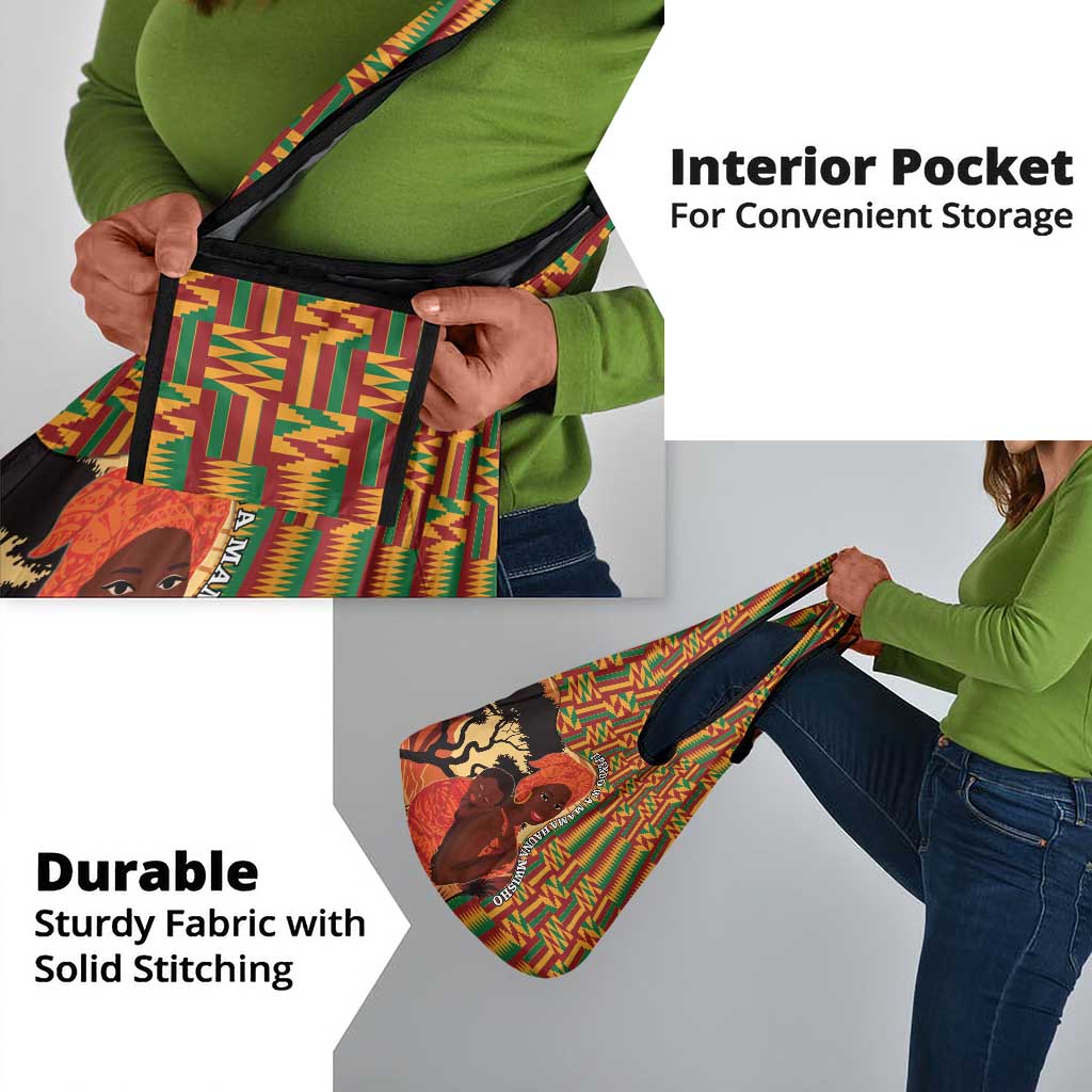 African Happy Mother's Day Grocery Bag Black Mothers Kente Pattern