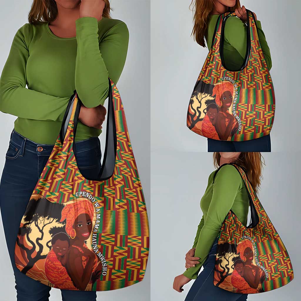 African Happy Mother's Day Grocery Bag Black Mothers Kente Pattern