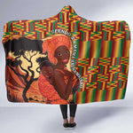 African Happy Mother's Day Hooded Blanket Black Mothers Kente Pattern