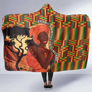 African Happy Mother's Day Hooded Blanket Black Mothers Kente Pattern