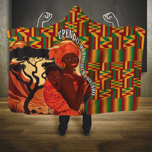African Happy Mother's Day Hooded Blanket Black Mothers Kente Pattern