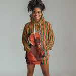 African Happy Mother's Day Hoodie Dress Black Mothers Kente Pattern