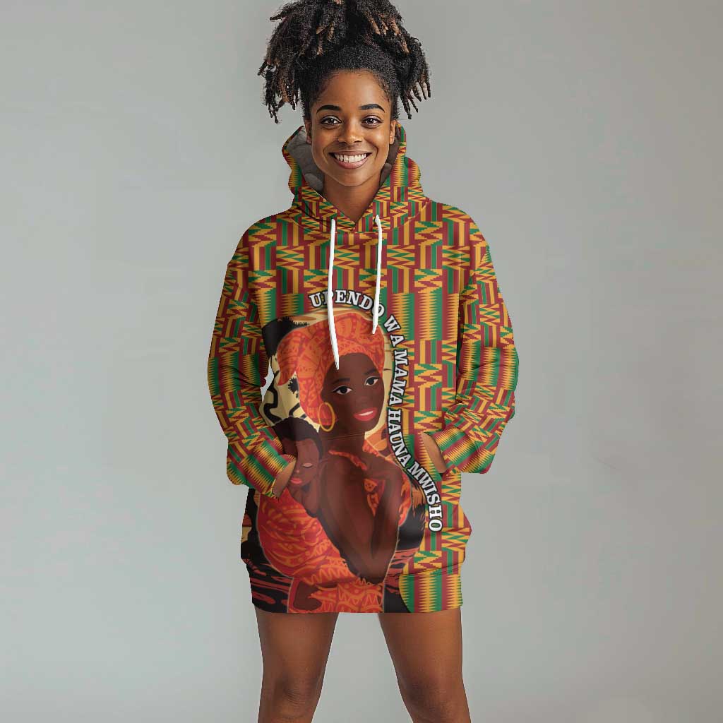 African Happy Mother's Day Hoodie Dress Black Mothers Kente Pattern