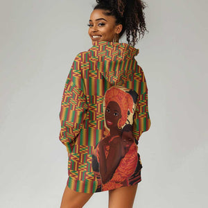 African Happy Mother's Day Hoodie Dress Black Mothers Kente Pattern
