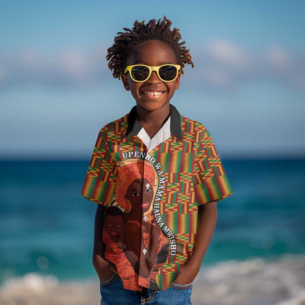 African Happy Mother's Day Kid Hawaiian Shirt Black Mothers Kente Pattern